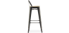 Buy Bistrot Metalix style bar stool with small backrest - 76 cm - Metal and Light Wood Pastel orange 59694 at MyFaktory
