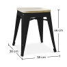 Buy Bistrot Metalix style stool - Metal and Light Wood  - 45cm Turquoise 59692 home delivery