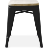 Buy Bistrot Metalix style stool - Metal and Light Wood  - 45cm Turquoise 59692 - prices