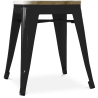 Buy Bistrot Metalix style stool - Metal and Light Wood  - 45cm Turquoise 59692 at MyFaktory