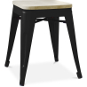 Buy Bistrot Metalix style stool - Metal and Light Wood  - 45cm Turquoise 59692 - in the UK
