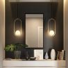 Buy Lucille Hanging Lamp - Metal and Glass Gold 59624 with a guarantee