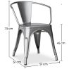 Buy  Bistrot Metalix chair with armrests New Edition - Metal Industriel 59809 - prices