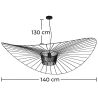 Buy Hanging Lamp Vertice - Metal - 140cm Black 59884 - prices
