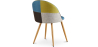 Buy Dining Chair Accent Patchwork Upholstered Scandi Retro Design Wooden Legs - Bennett Fiona Multicolour 59934 in the United Kingdom