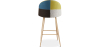 Buy Patchwork Upholstered Stool - Scandinavian Style - Bennett Multicolour 59944 in the United Kingdom