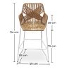 Buy Bar Stool Design Boho Bali Rattan Synthetic 75cm - Zane Natural wood 60005 in the United Kingdom