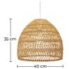 Buy Hanging Lamp Boho Bali Design Natural Rattan - 40 cm - Seam Natural wood 60044 with a guarantee