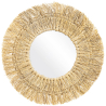 Buy Wall Mirror - Boho Bali Round Design (60 cm) - Qui Natural wood 60056 - in the UK