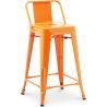 Buy Bar Stool with Backrest - Industrial Design - 60cm - New Edition - Metalix Orange 60126 - in the UK