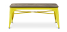 Buy Bench Bistrot Metalix Industrial Metal and Dark Wood - New Edition Yellow 60132 - in the UK