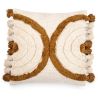 Buy Square Cotton Cushion in Boho Bali Style cover + filling - Belvia Yellow 60212 - in the UK