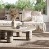 Buy Square Recycled yarn Cushion in Boho Bali Style cover + filling - Chloe White 60214 with a guarantee