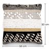 Buy Square Cotton Cushion in Boho Bali Style cover + filling - Claudia Multicolour 60215 - in the UK