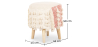 Buy Pouffe Stool in Boho Bali Style, Wood and Cotton - Vanessa Bali Beige 60260 with a guarantee