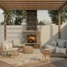 Buy Garden Armchair in Boho Bali Design, Wood and Canvas - Bayen White 60299 at MyFaktory
