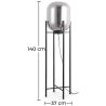 Buy Glass floor lamp in modern design, metal and glass - Crada - 140cm Amber 60400 in the United Kingdom