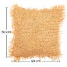 Buy Square Boho Bali Cushion, Raffia cover + filling - Alizon Natural 60197 with a guarantee