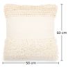 Buy Square Cushion in Boho Bali Style, Cotton & Wool cover + filling - Margaret White 60188 home delivery