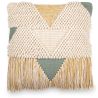 Buy Square Cushion in Boho Bali Style, Cotton & Wool cover + filling - Metsal Multicolour 60201 - in the UK
