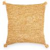 Buy Square Boho Bali Cushion, Raffia cover + filling - Carol Cream 60217 - in the UK