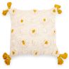 Buy Square Cotton Cushion in Boho Bali Style cover + filling - Hazel Yellow 60222 - in the UK