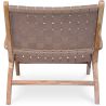Buy Armchair, Bali Boho Style, Leather and teak wood - Grau Brown 60466 - in the UK