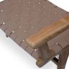 Buy Armchair, Bali Boho Style, Leather and teak wood - Grau Brown 60466 at MyFaktory