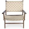 Buy Armchair, Bali Boho Style, Linen and teak wood - Grau Beige 60467 in the United Kingdom