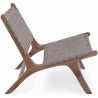 Buy Armchair, Bali Boho Style, Leather and Teak Wood  - Grau Brown 60469 with a guarantee