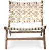 Buy Armchair, Bali Boho Style, Linen and Teak Wood  - Grau Beige 60470 at MyFaktory