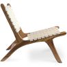 Buy Armchair, Bali Boho Style, Linen and Teak Wood  - Grau Beige 60470 with a guarantee