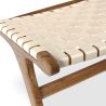 Buy Armchair, Bali Boho Style, Linen and Teak Wood  - Grau Beige 60470 - prices