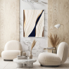Buy White boucle armchair upholstered - Black legs - Nuiba White 60483 - in the UK