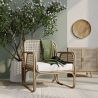 Buy Rattan Armchair with Cushion, Boho Bali Design - Leta White 60300 - in the UK