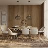 Buy Pack Industrial Wooden Table (220cm) & 8 Bouclé Upholstered Chairs - Bennett White 60558 - in the UK