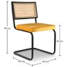 Buy Pack Hairpin Dining Table 150x90 & 6 Black Mesh Rattan and Velvet Chairs - Nema Mustard 60559 in the United Kingdom