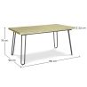 Buy Pack Hairpin Dining Table 150x90 & 6 Black Rattan Mesh Chairs - Canvas Black 60578 at MyFaktory