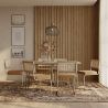 Buy Pack Hairpin Dining Table 150x90 & 6 Black Mesh Rattan and Velvet Chairs - Wanda Mustard 60581 - in the UK