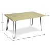 Buy Pack Hairpin Dining Table 120x90 & 4 Black Rattan Mesh Chairs - Canvas Black 60584 at MyFaktory