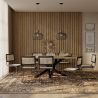 Buy Pack Industrial Wooden Table (200cm) & 8 Rattan Mesh and Black Wood Chairs - Canvas Black 60590 - in the UK