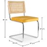 Buy Pack Industrial Wooden Table (200cm) & 8 Rattan and Velvet Mesh Chairs - Wanda Mustard 60593 in the United Kingdom