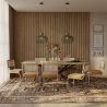 Buy Pack Industrial Wooden Table (220cm) & 8 Rattan and Velvet Mesh Chairs - Wanda Mustard 60596 - in the UK