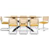 Buy Pack Industrial Wooden Table (220cm) & 8 Rattan and Velvet Mesh Chairs - Wanda Mustard 60596 at MyFaktory