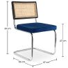 Buy Pack Industrial Wooden Table (220cm) & 8 Rattan and Velvet Mesh Chairs - Jenka Dark blue 60597 home delivery