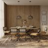 Buy Pack Industrial Wooden Table (220cm) & 8 Rattan Mesh and Black Wood Chairs - Canvas Black 60564 - in the UK
