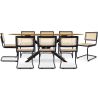Buy Pack Industrial Wooden Table (220cm) & 8 Rattan Mesh and Black Wood Chairs - Canvas Black 60564 at MyFaktory