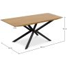 Buy Pack Industrial Wooden Table (220cm) & 8 Rattan Mesh and Black Wood Chairs - Canvas Black 60564 in the United Kingdom