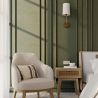 Buy Lamp Wall Light - Gold with Fabric Shade - Sawe Gold 60524 in the United Kingdom