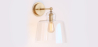 Buy Lamp Wall Light - Golden Metal and Crystal - Senda Transparent 60526 home delivery